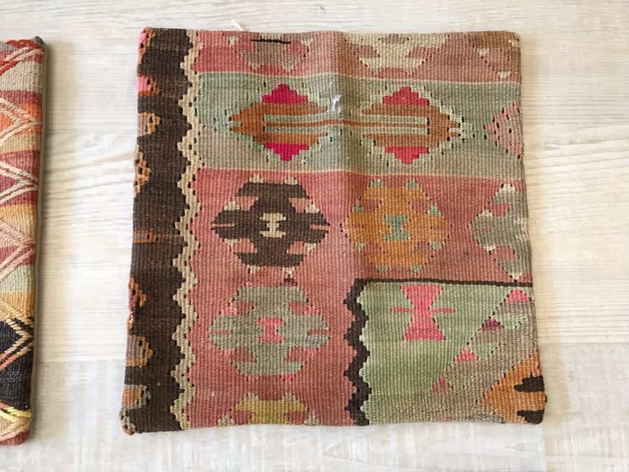 Set Of (4) Turkish Kilim Pillow Covers 16 X 16 Retails $248 [Photo 6]
