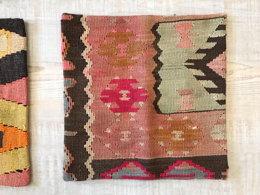 Set Of (4) Turkish Kilim Pillow Covers 16 X 16 Retails $248 [Photo 5]