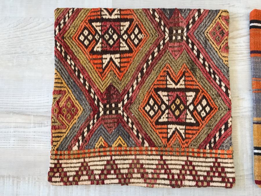 Set Of (4) Turkish Kilim Pillow Covers 16 X 16 Retails $248 [Photo 3]
