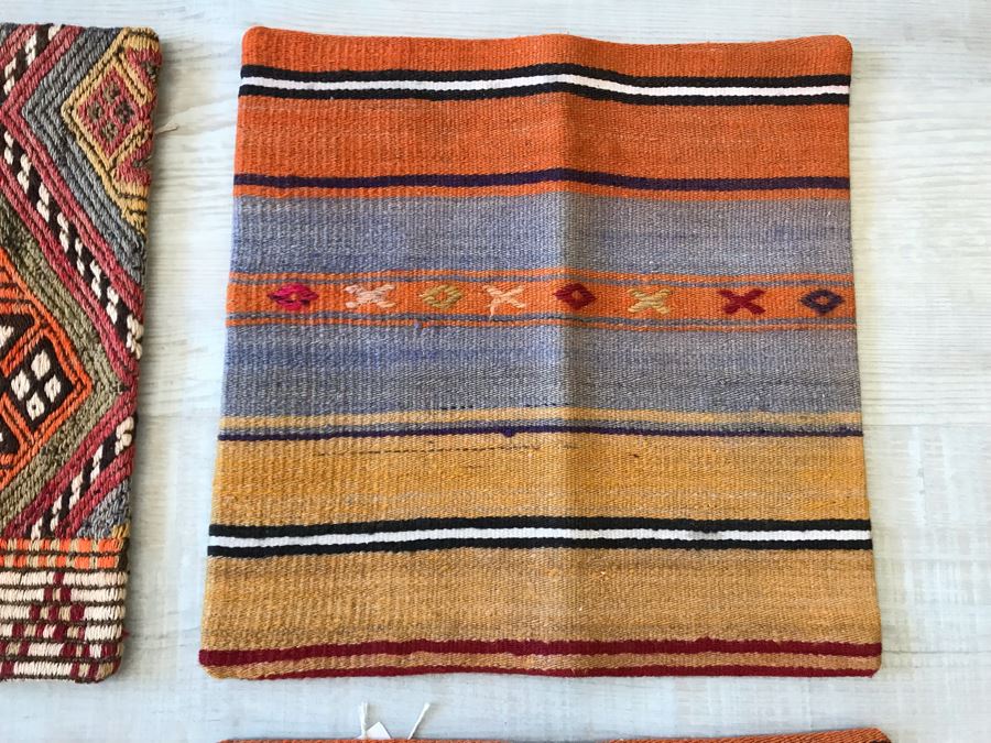 Set Of (4) Turkish Kilim Pillow Covers 16 X 16 Retails $248 [Photo 6]