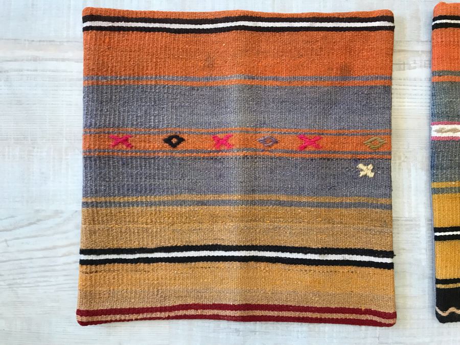 Set Of (4) Turkish Kilim Pillow Covers 16 X 16 Retails $248 [Photo 4]