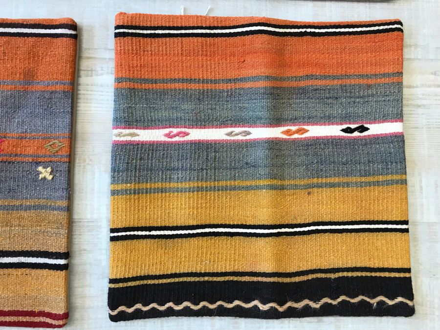 Set Of (4) Turkish Kilim Pillow Covers 16 X 16 Retails $248 [Photo 5]