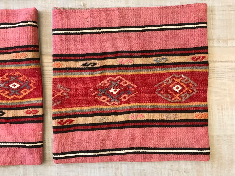 Set Of (4) Turkish Kilim Pillow Covers 16 X 16 Retails $248 [Photo 3]