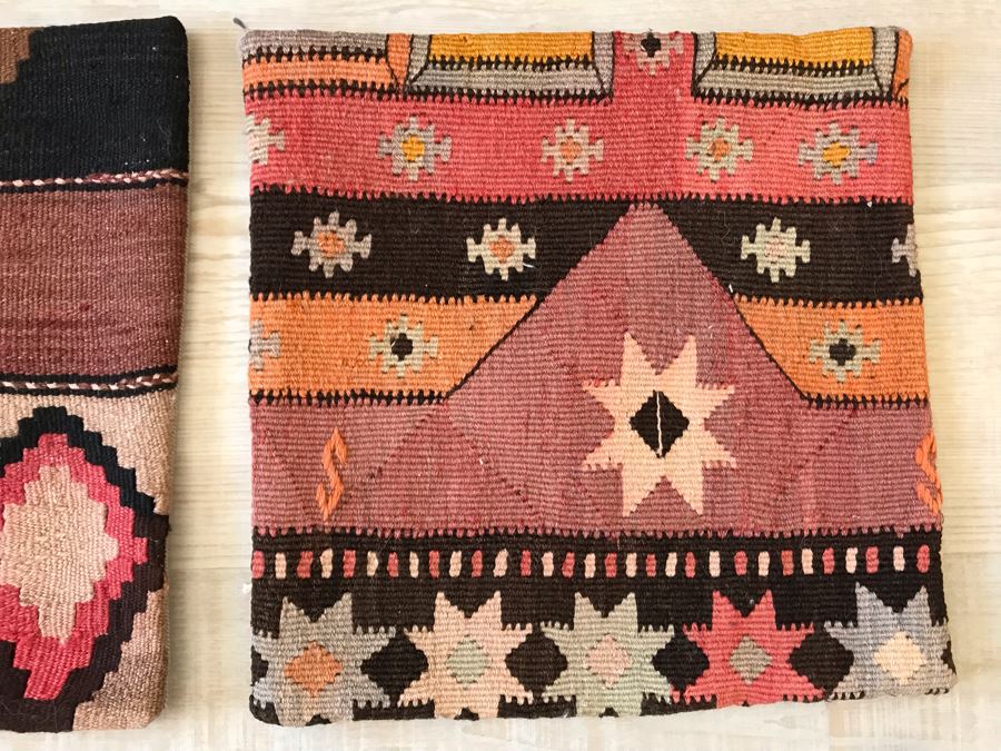 Set Of (4) Turkish Kilim Pillow Covers 16 X 16 Retails $248 [Photo 5]