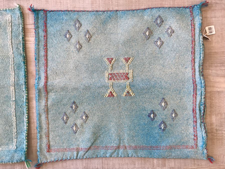 (4) Moroccan Sabra Cactus Silk Pillow Covers Accent Throws Apx 20 X 20 Retails $300 [Photo 4]