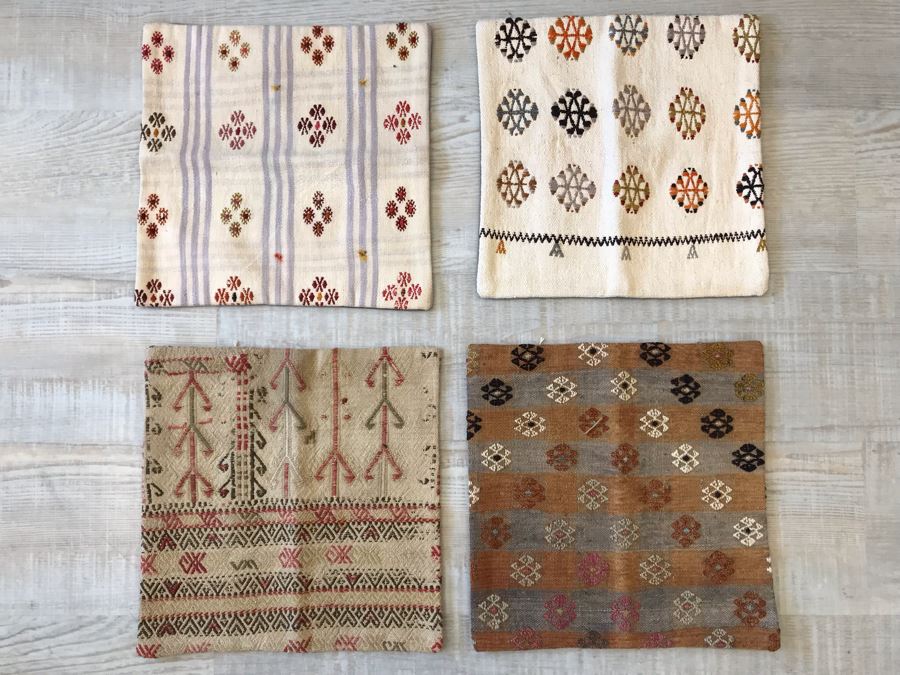 Set Of (4) Turkish Kilim Pillow Covers 16 X 16 Retails $248 [Photo 2]