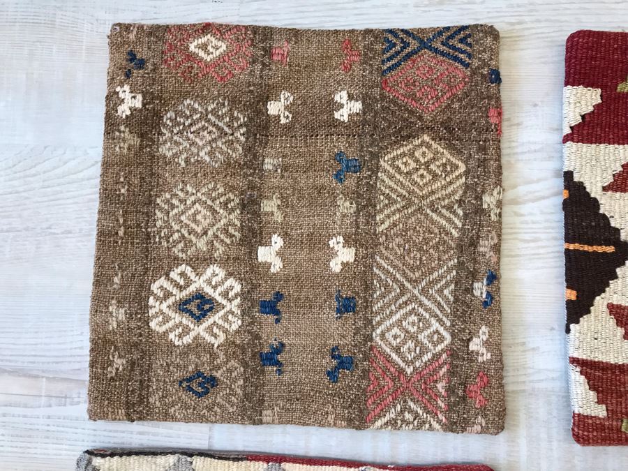 Set Of (4) Turkish Kilim Pillow Covers 16 X 16 Retails $248 [Photo 6]