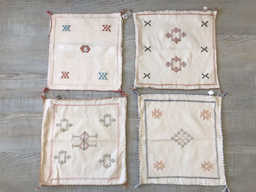 (4) Moroccan Sabra Cactus Silk Pillow Covers Accent Throws Apx 20 X 20 Retails $300 [Photo 1]