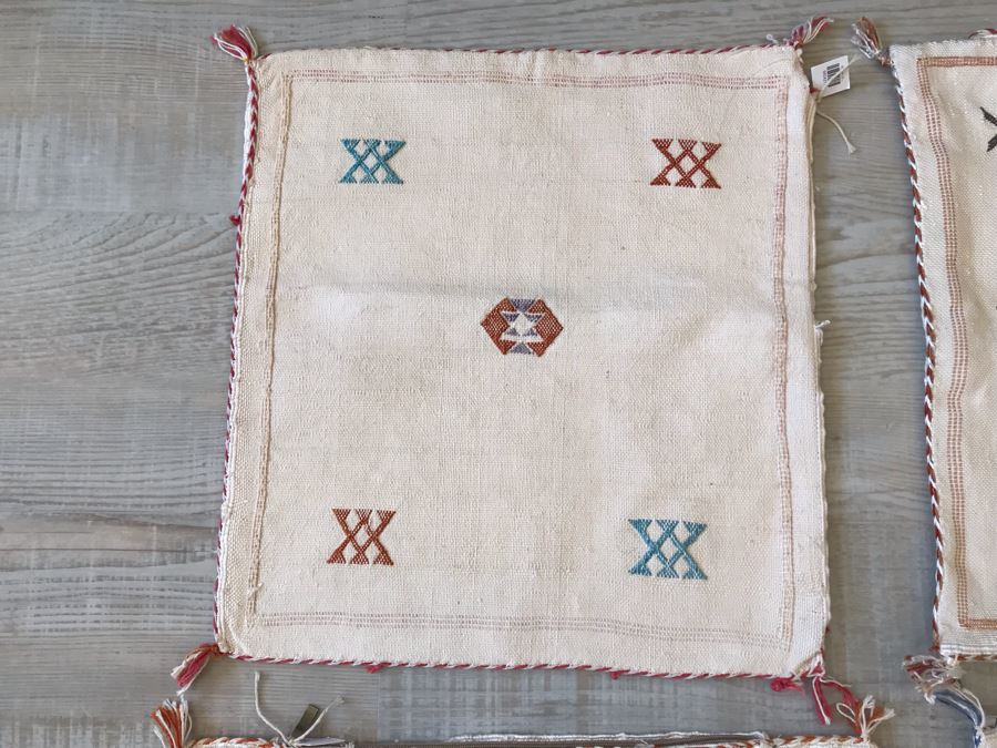 (4) Moroccan Sabra Cactus Silk Pillow Covers Accent Throws Apx 20 X 20 Retails $300 [Photo 5]