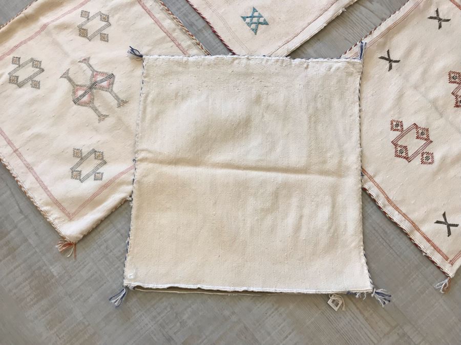 (4) Moroccan Sabra Cactus Silk Pillow Covers Accent Throws Apx 20 X 20 Retails $300 [Photo 10]
