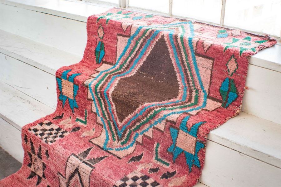 REMY Vintage Moroccan Runner 10'8' x 3'9' Tapers To 3'4' Retails $750 [Photo 2]