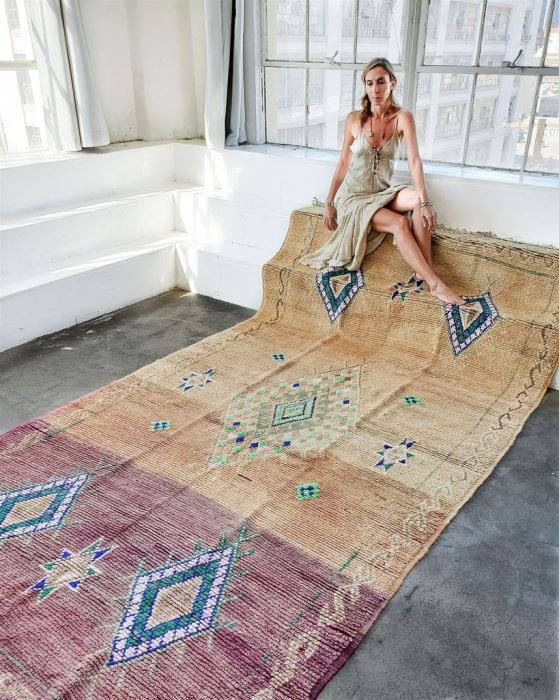 VIOLETTE Vintage Moroccan Rug 73.5' X 142' Retails $2,550 [Photo 2]