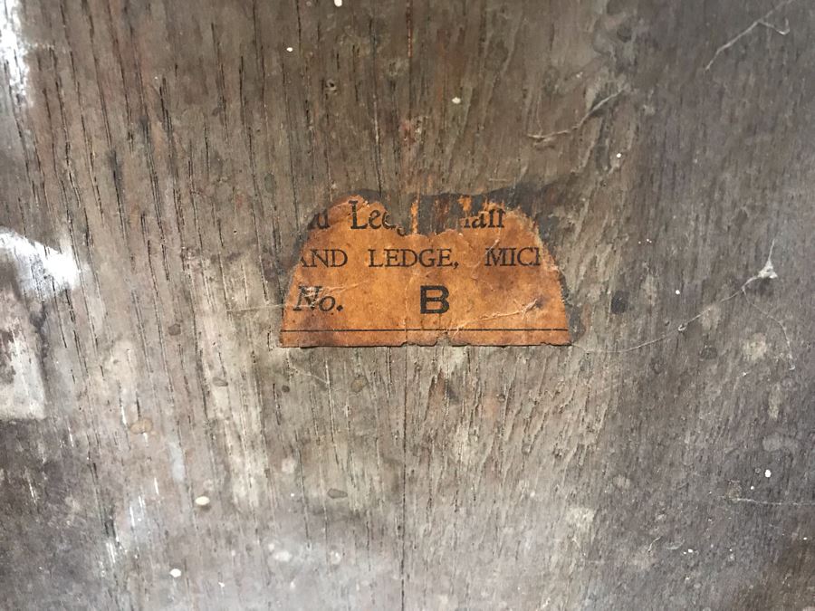 Antique Square Table With (4) Chairs By Grand Ledge Chair Company In Grand Ledge, Michigan Table Is 41.5W X 29H [Photo 11]