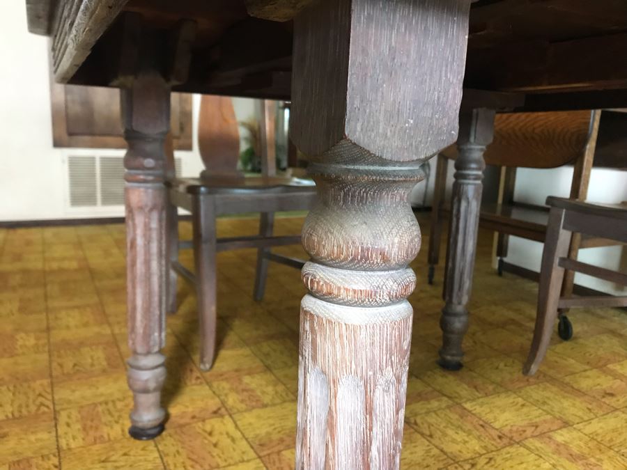 Antique Square Table With (4) Chairs By Grand Ledge Chair Company In Grand Ledge, Michigan Table Is 41.5W X 29H [Photo 17]