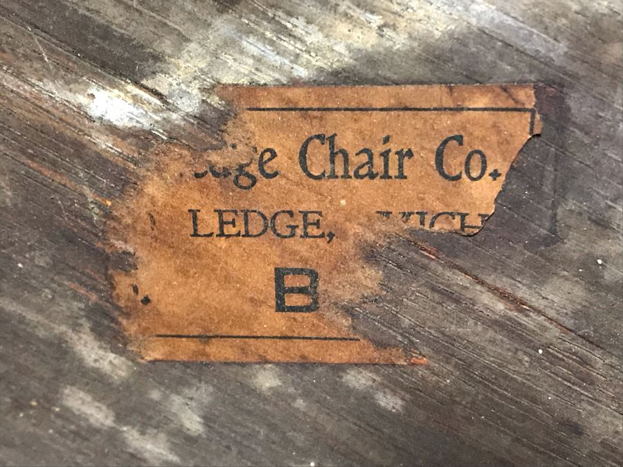 Antique Square Table With (4) Chairs By Grand Ledge Chair Company In Grand Ledge, Michigan Table Is 41.5W X 29H [Photo 15]