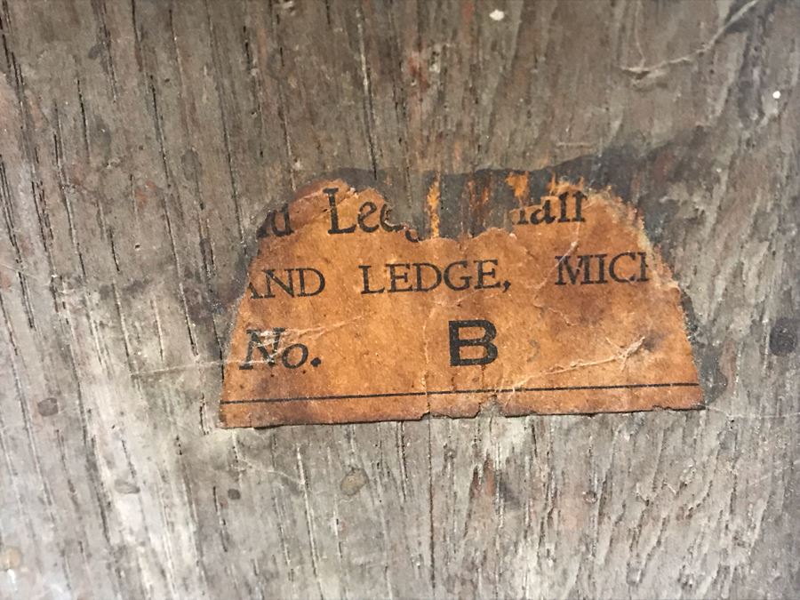 Antique Square Table With (4) Chairs By Grand Ledge Chair Company In Grand Ledge, Michigan Table Is 41.5W X 29H [Photo 12]