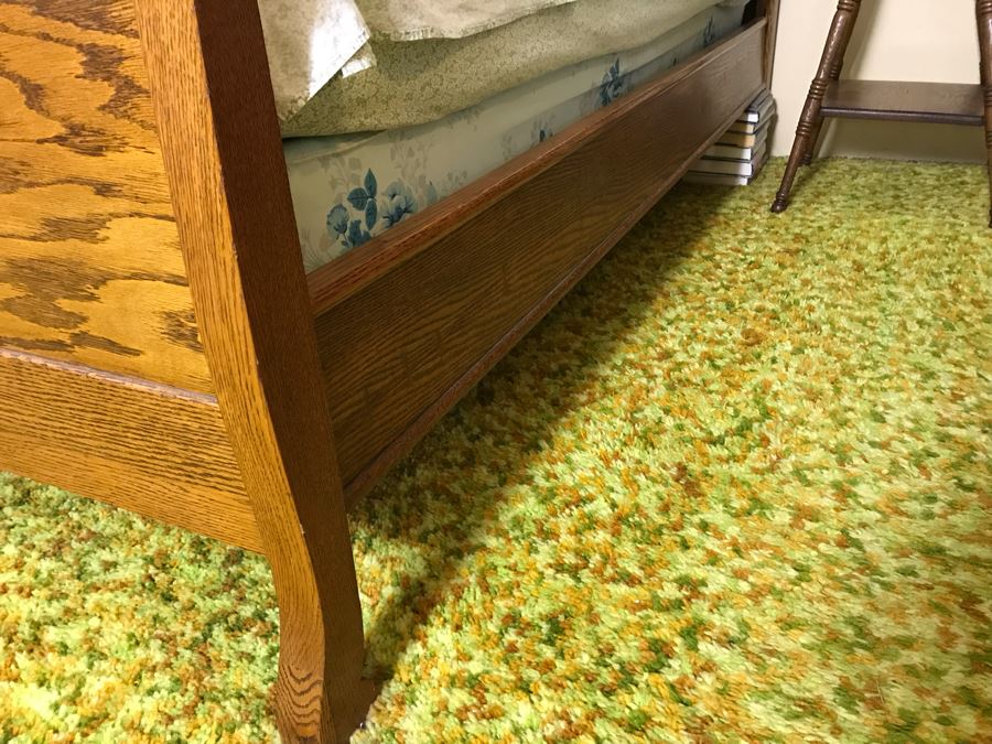 Stunning Tiger Oak Queen Size Sleigh Bed 57W X 80L X 54H (Does Not Include Mattress) [Photo 7]