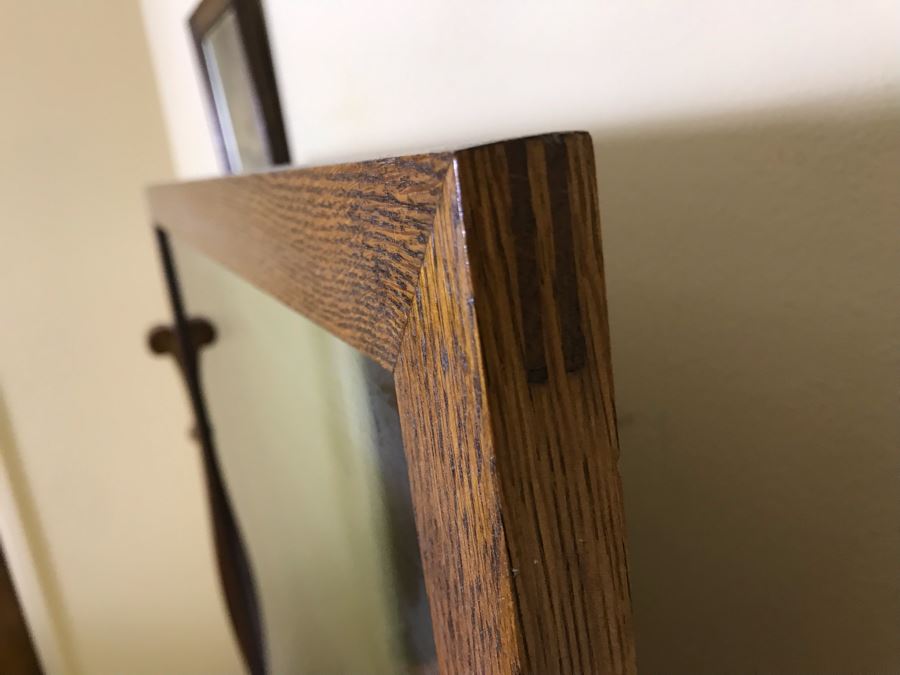 Antique Tiger Oak 4-Drawer Dresser With Swivel Mirror 40W X 20D X 63.5H [Photo 14]