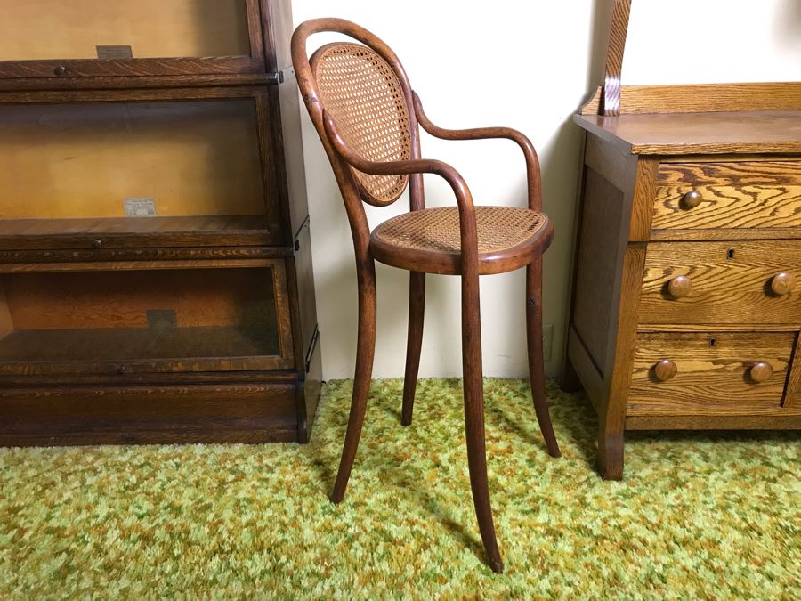 Antique Bentwood Childs High Chair With Cane Back And Seat 14W X 15D X 37.5H [Photo 6]