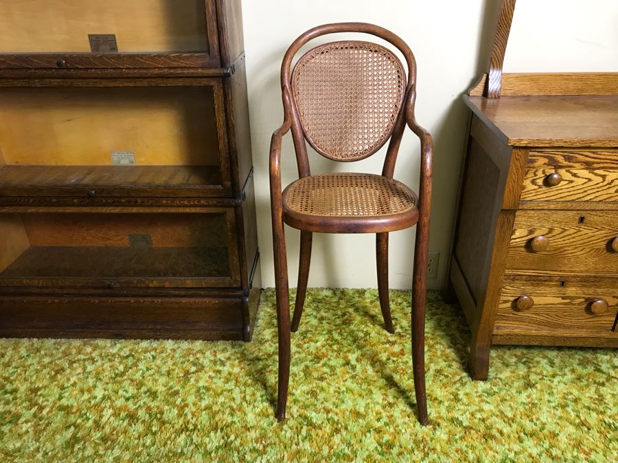 Antique Bentwood Childs High Chair With Cane Back And Seat 14W X 15D X 37.5H [Photo 3]