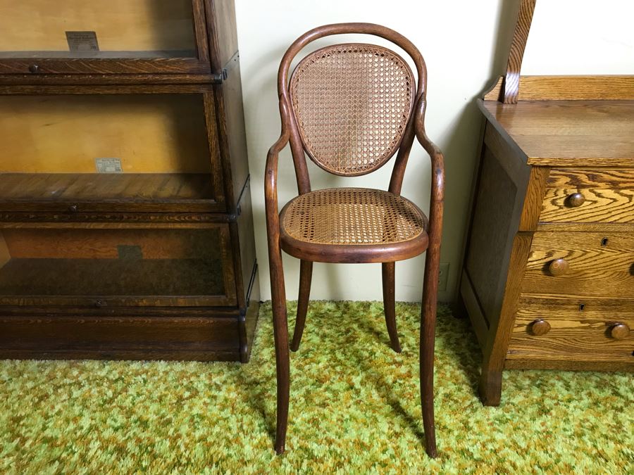 Antique Bentwood Childs High Chair With Cane Back And Seat 14W X 15D X 37.5H [Photo 2]