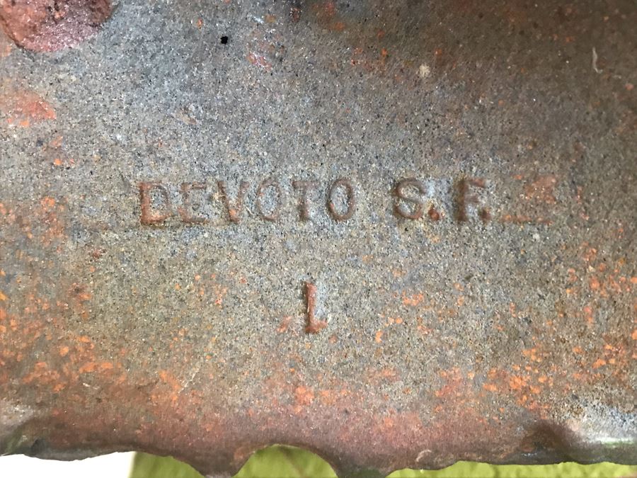 Stunning Antique Bridge Lamp Cast Iron Floor Lamp Stamped Devoto S.F. Under Base With Leather Shade [Photo 19]