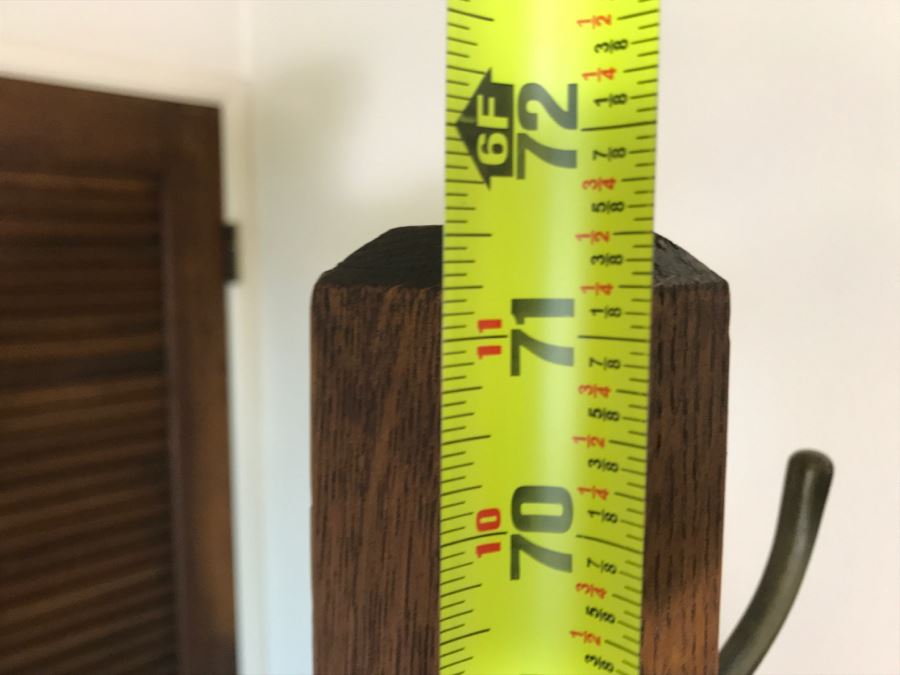 Vintage Oak Coat Rack 72H [Photo 9]