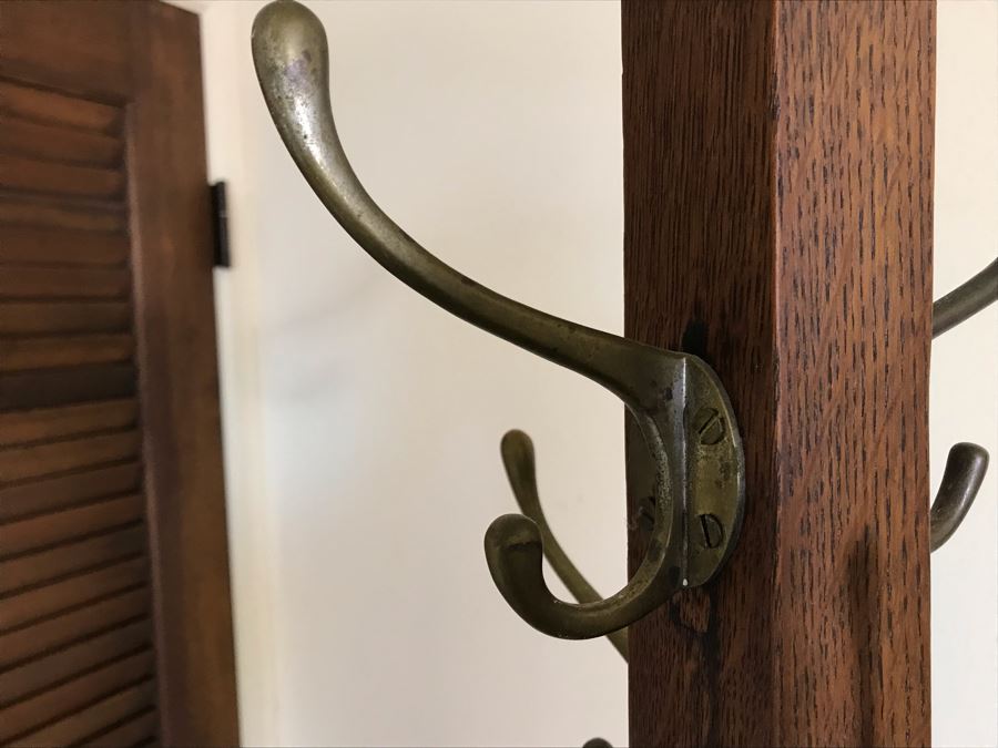 Vintage Oak Coat Rack 72H [Photo 4]