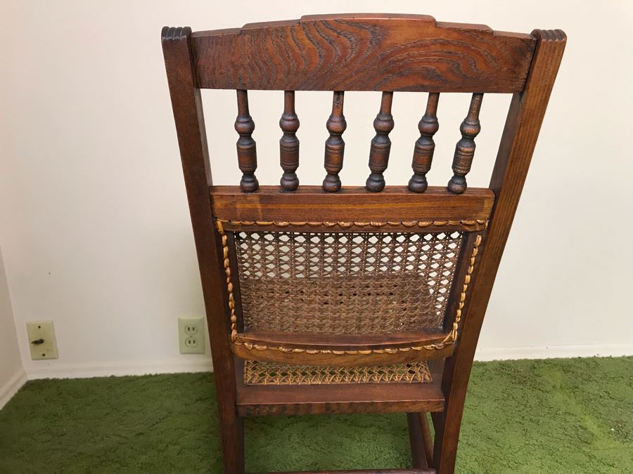 Antique Eastlake Cane Back / Seat Rocking Chair 17W X 30D X 33H [Photo 8]
