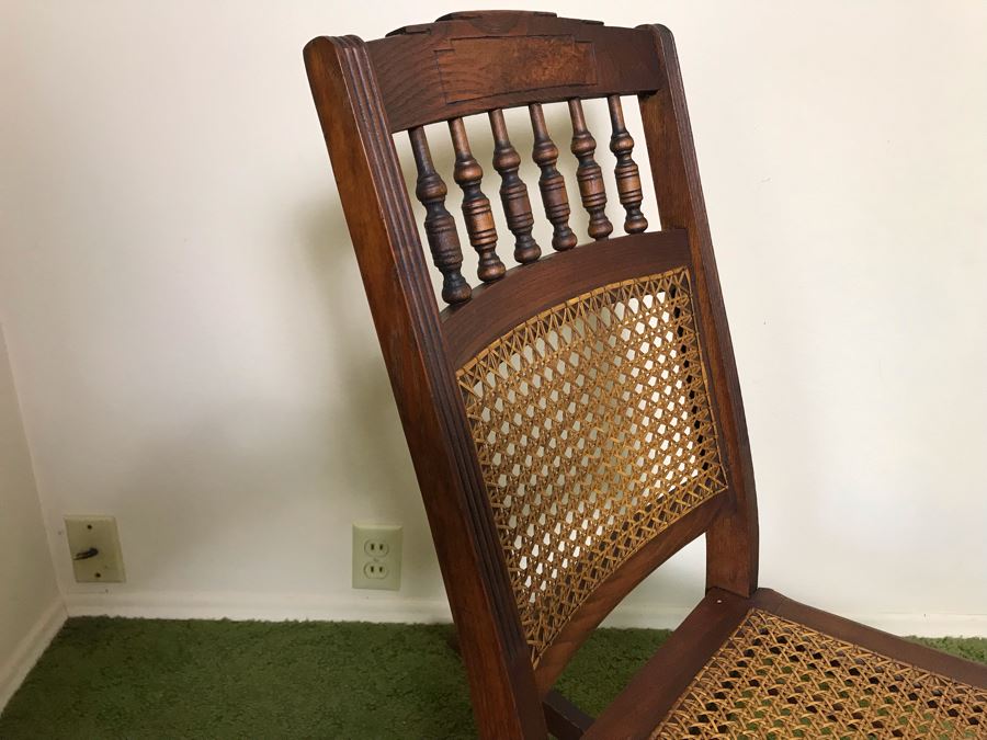 Antique Eastlake Cane Back / Seat Rocking Chair 17W X 30D X 33H [Photo 6]