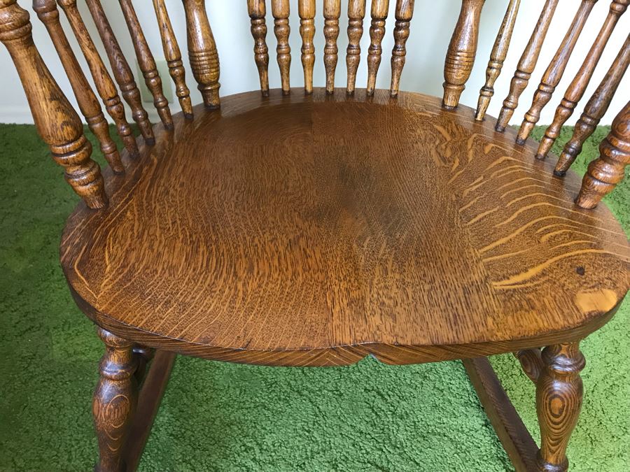 Antique Tiger Oak Rocking Chair 28W X 31D X 40H [Photo 4]