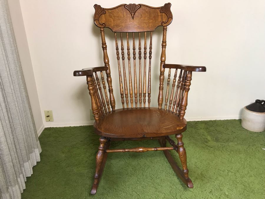 tiger oak rocking chair