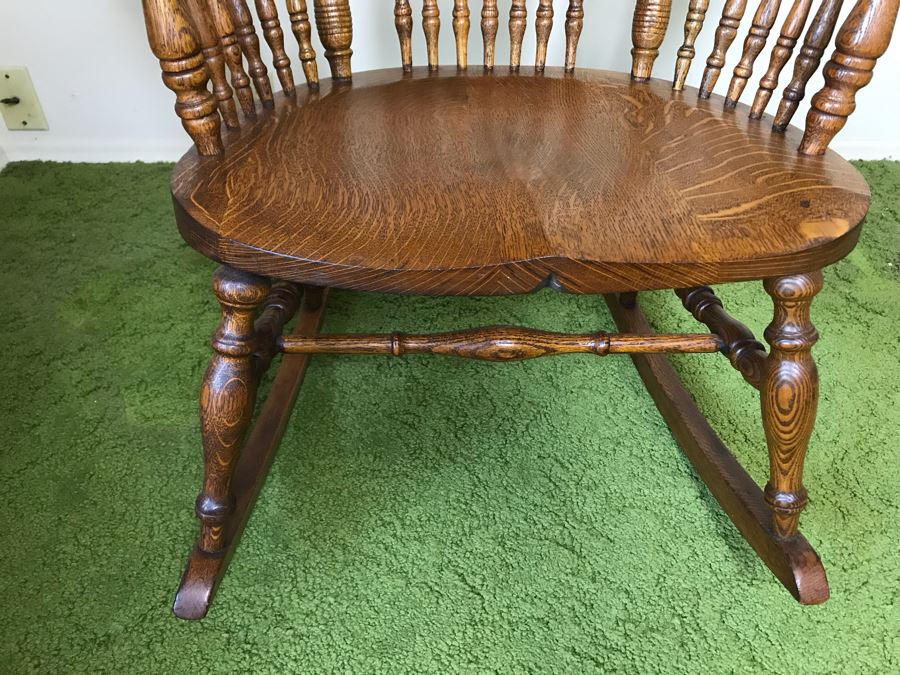 Antique Tiger Oak Rocking Chair 28W X 31D X 40H [Photo 3]