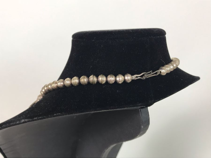 Old Native American Sterling Silver Necklace Featuring Inlaid Turquoise And Coral Thunderbird Design 142g [Photo 12]