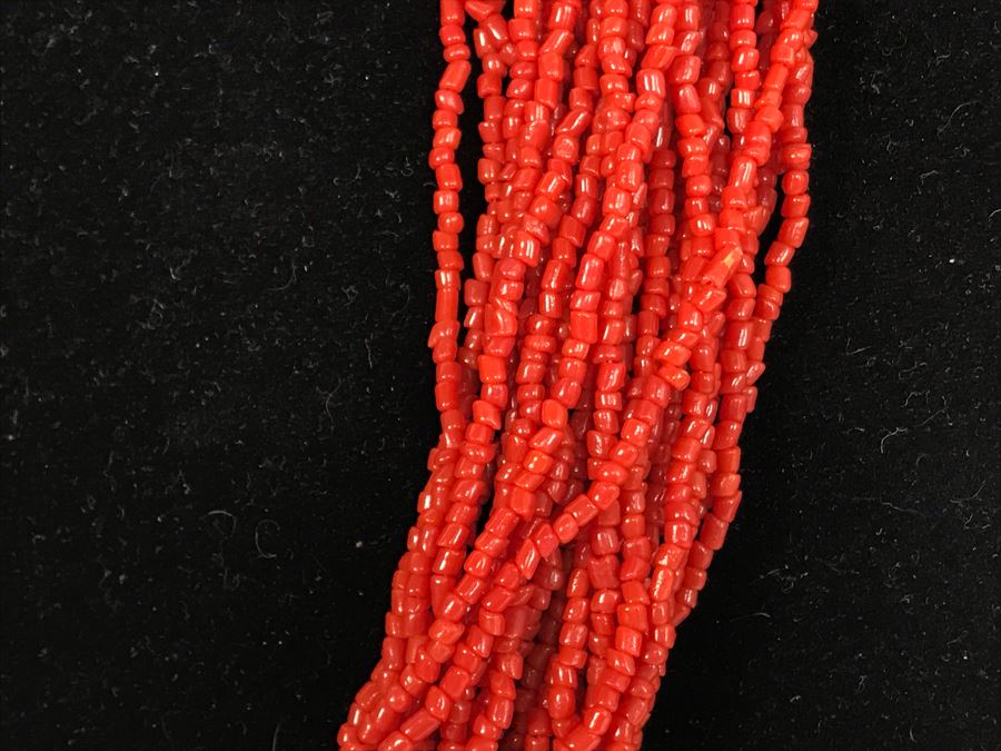 Large Multi-Strand Coral Necklace 31L [Photo 5]