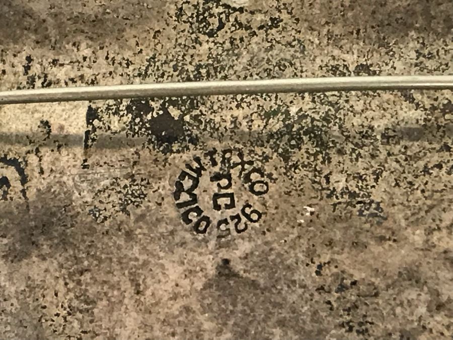 Vintage Sterling Silver Mexican Taxco Pendant / Brooch Pin With Inlaid Mother Of Pearl 5R [Photo 8]