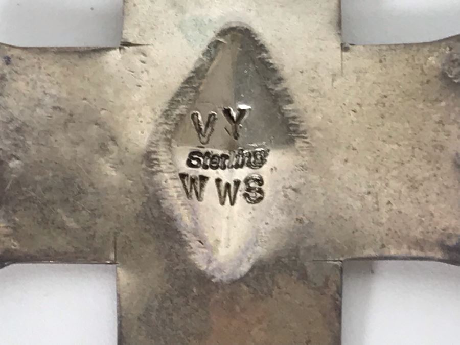 (3) Pairs Of Native American Earrings (One Signed VY WWS Sterling Silver Pair), (1) Sterling Bear Pendant And Brooch Pin [Photo 8]