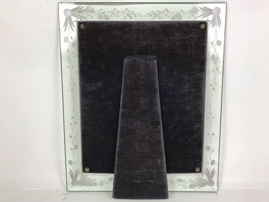 Vintage Photograph Signed Lower Right In Vintage Etched Glass Picture Frame 11.5W X 14H [Photo 14]