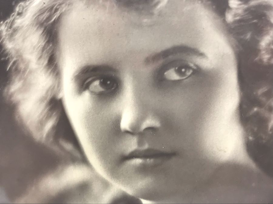 Vintage Photograph Signed Lower Right In Vintage Etched Glass Picture Frame 11.5W X 14H [Photo 11]