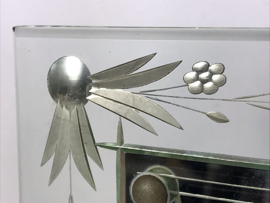 Vintage Photograph Signed Lower Right In Vintage Etched Glass Picture Frame 11.5W X 14H [Photo 12]