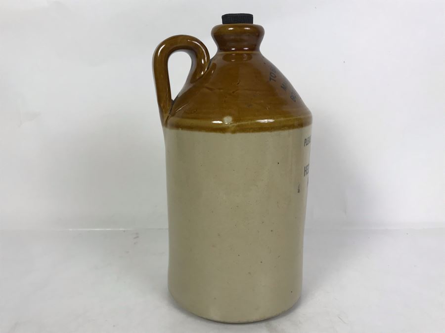 Vintage 1955 O. Beach Herbal Beverages Accrington Stoneware Jug 5.5W X 11H [Photo 9]