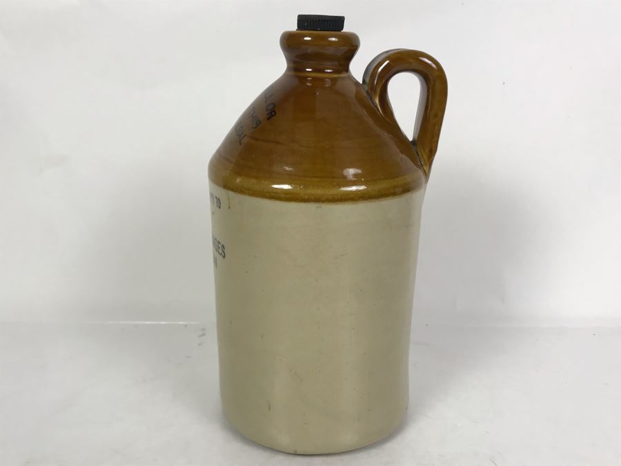 Vintage 1955 O. Beach Herbal Beverages Accrington Stoneware Jug 5.5W X 11H [Photo 8]