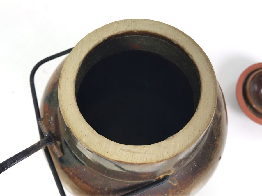 Antique 1901 The Weir No 2 Stoneware Canning Jar With Lid 5W X 8.5H [Photo 10]