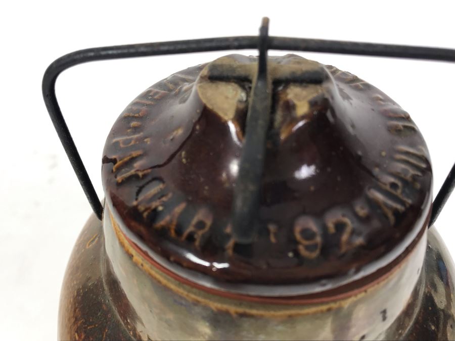Antique 1901 The Weir No 2 Stoneware Canning Jar With Lid 5W X 8.5H [Photo 5]