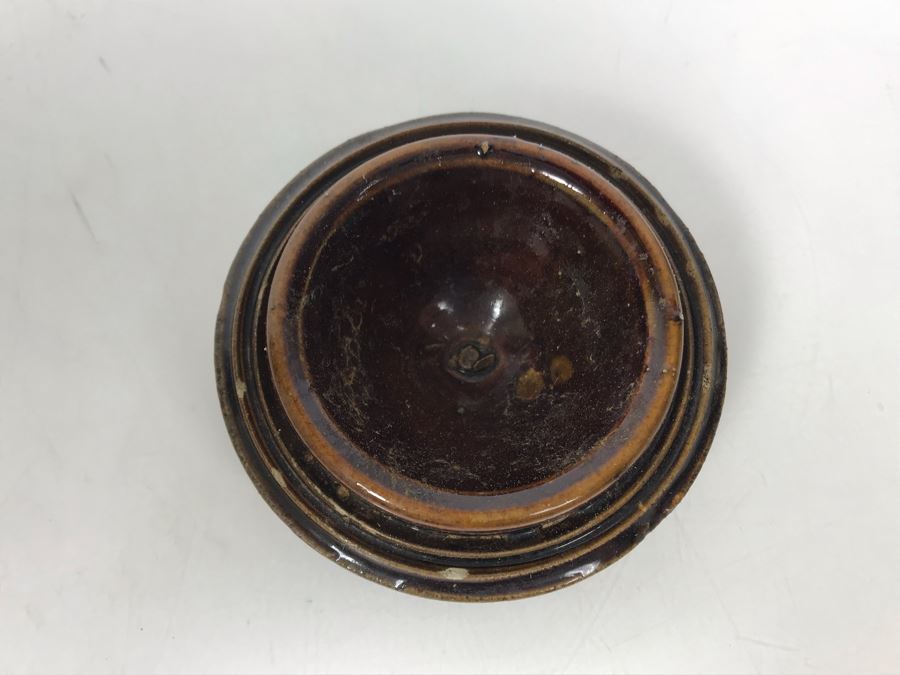 Antique 1901 The Weir No 2 Stoneware Canning Jar With Lid 5W X 8.5H [Photo 13]