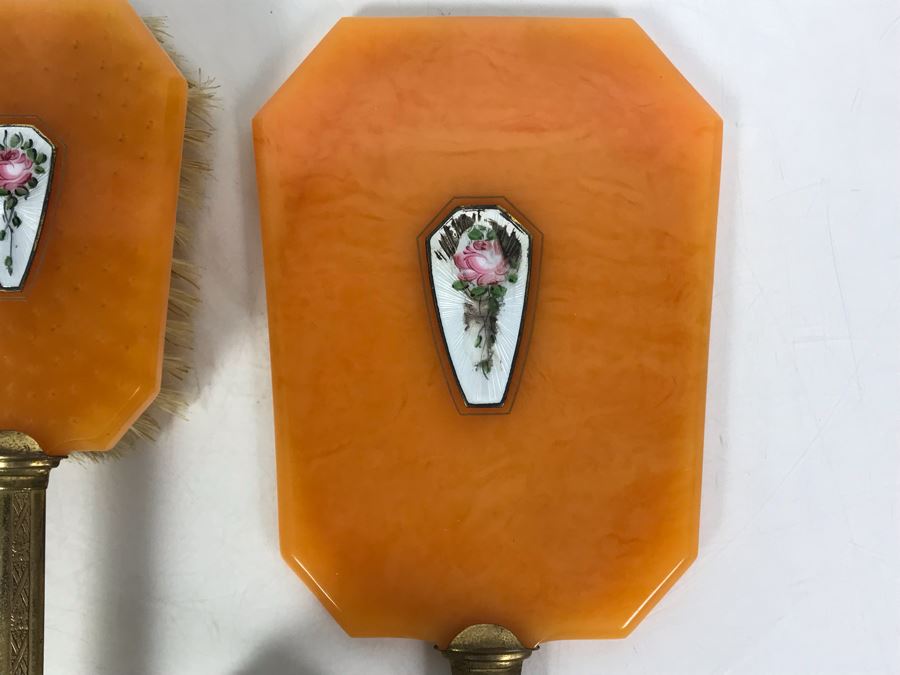 Vintage 4-Piece Vanity Set Hand Mirror Brush [Photo 3]