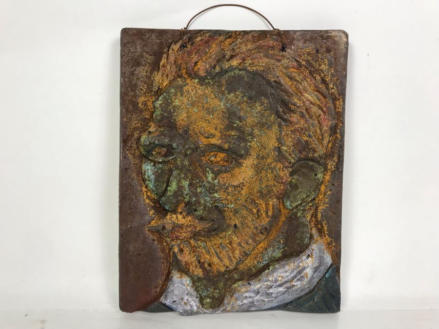 Signed Jeanne Dana Cold Bronze Sculpture Portrait Of Van Gogh 8 X 10 [Photo 2]
