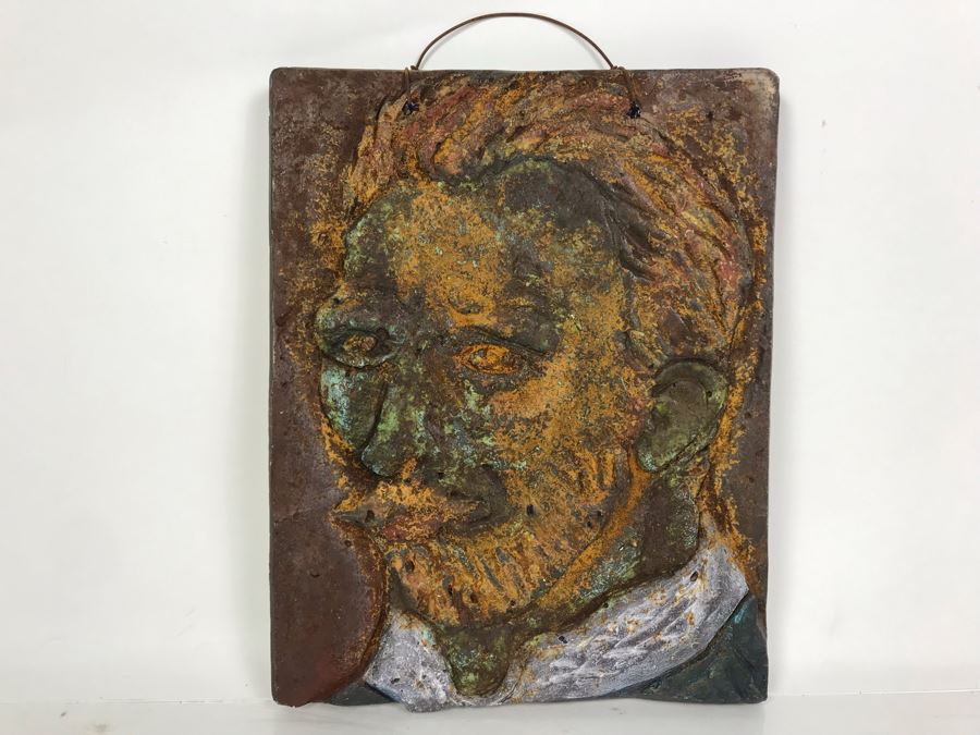 Signed Jeanne Dana Cold Bronze Sculpture Portrait Of Van Gogh 8 X 10 [Photo 1]