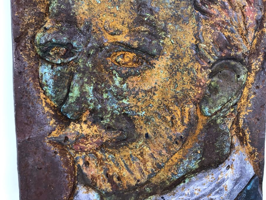 Signed Jeanne Dana Cold Bronze Sculpture Portrait Of Van Gogh 8 X 10 [Photo 5]