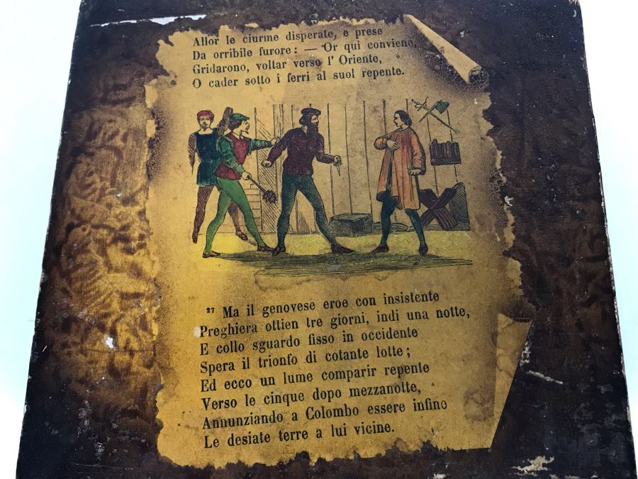 Old Italian Wooden Box 6 X 6 X 2.25H [Photo 3]